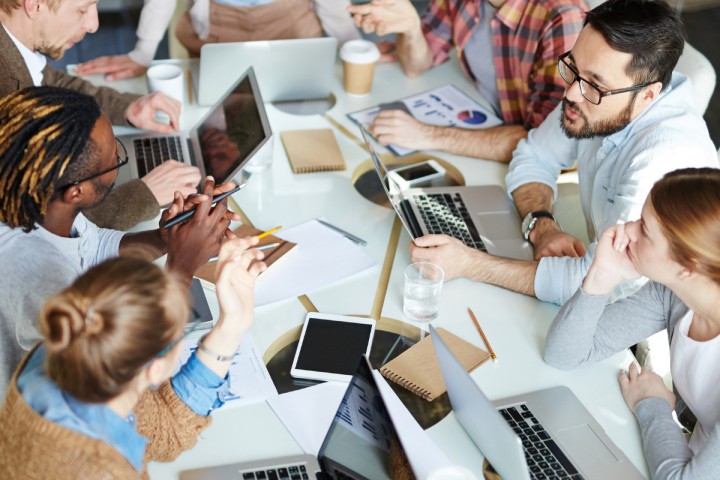 People sitting in a meeting